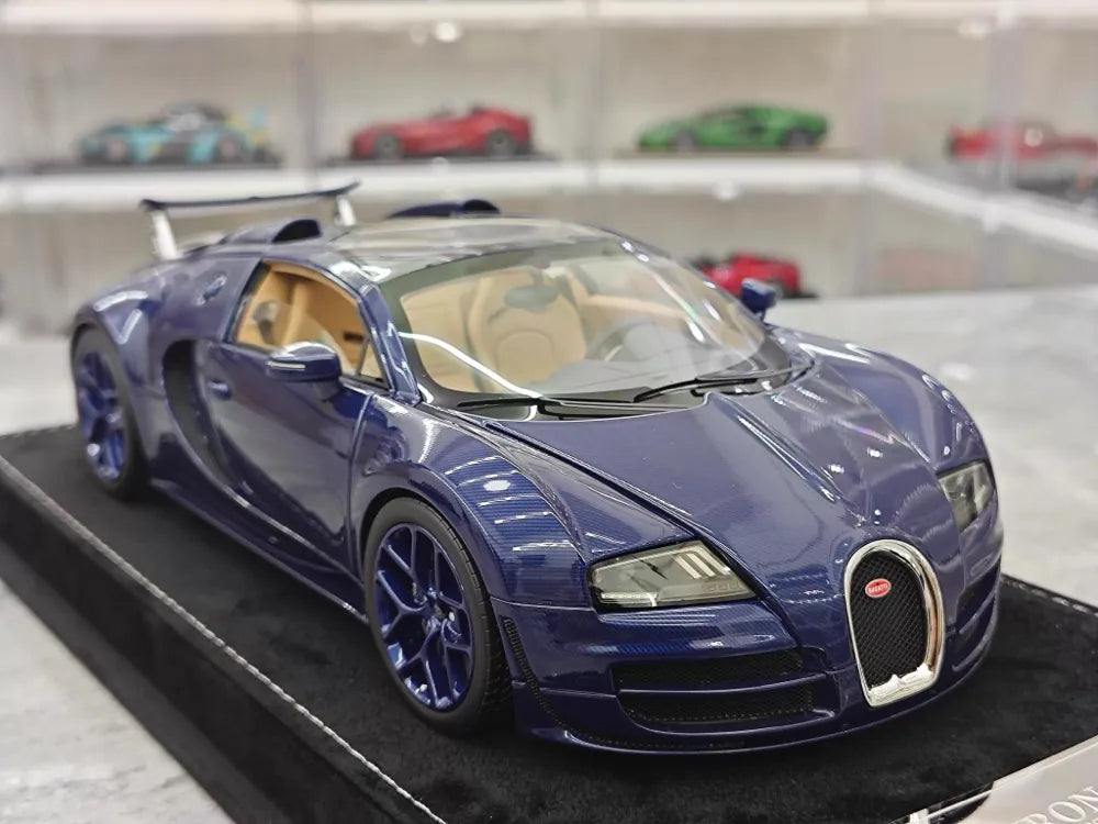 [Henson & Heaven] 1:18 Bugatti 2005 Veyron Blue Model Car Resin