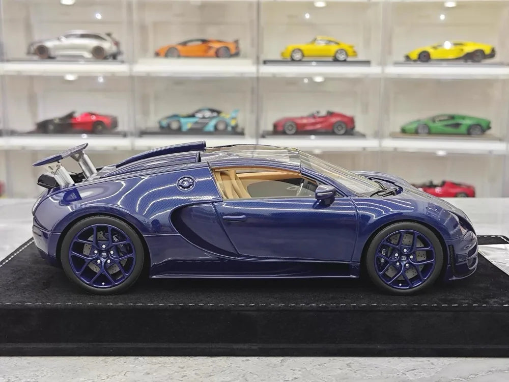 [Henson & Heaven] 1:18 Bugatti 2005 Veyron Blue Model Car Resin