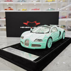 [Henson & Heaven] 1:18 Bugatti 2005 Veyron Tiffany Blue Model Car Resin