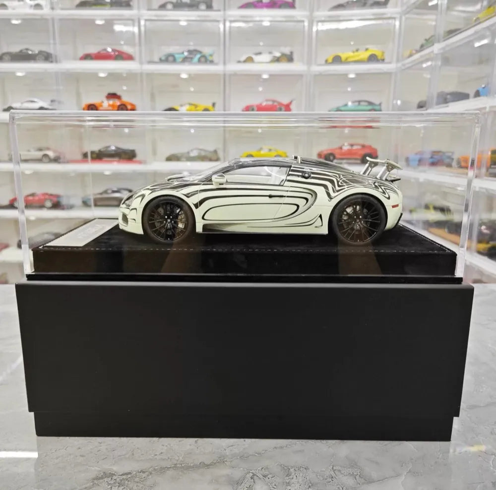 [Henson & Heaven] 1:18 Bugatti 2005 Veyron White & Black Model Car Resin