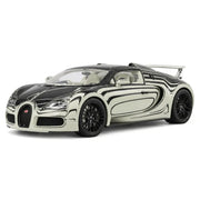 Henson & Heaven Bugatti 2005 Veyron branco e preto 1:18 – modelo de coleção em resina