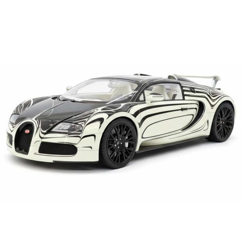 [Henson & Heaven] 1:18 Bugatti 2005 Veyron White & Black Model Car Resin