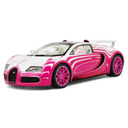 Henson & Heaven Bugatti 2005 Veyron branco e rosa 1:18 – modelo de coleção em resina