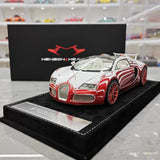 [Henson & Heaven] 1:18 Bugatti 2005 Veyron ホワイト & レッド モデルカー レジン