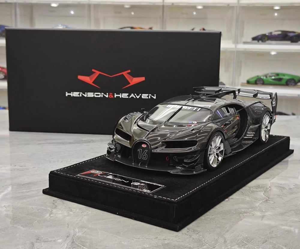 [Henson & Heaven] 1:18 Bugatti 2015 Vision Gran Turismo noir voiture miniature Resin