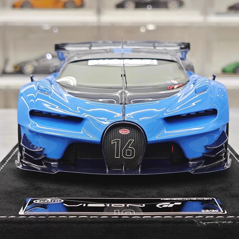 [Henson & Heaven] 1:18 Bugatti 2015 Vision Gran Turismo Blue Model Car Resin