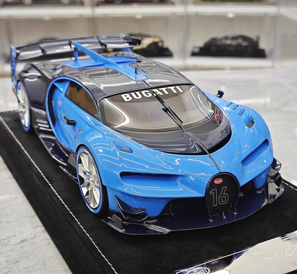 [Henson & Heaven] 1:18 Bugatti 2015 Vision Gran Turismo Blue Model Car Resin