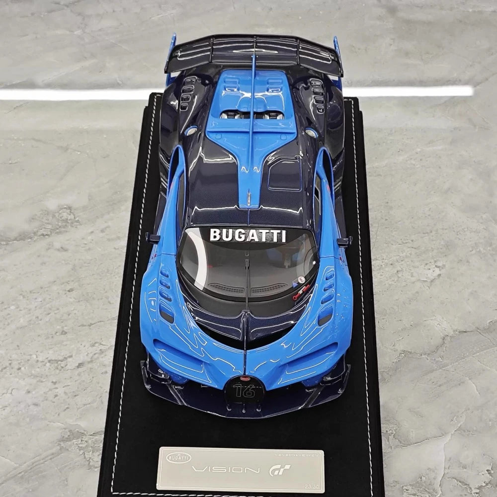 [Henson & Heaven] 1:18 Bugatti 2015 Vision Gran Turismo Blue Model Car Resin