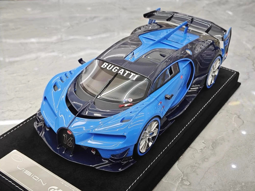 [Henson & Heaven] 1:18 Bugatti 2015 Vision Gran Turismo Blue Model Car Resin