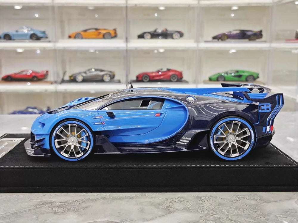 [Henson & Heaven] 1:18 Bugatti 2015 Vision Gran Turismo Blue Model Car Resin