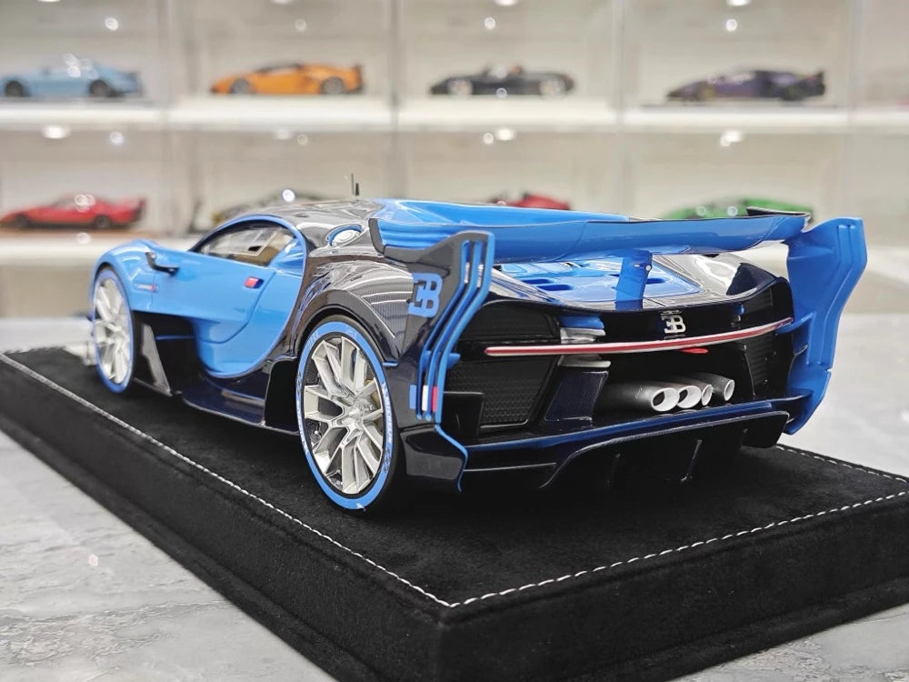 [Henson & Heaven] 1:18 Bugatti 2015 Vision Gran Turismo Blue Model Car Resin