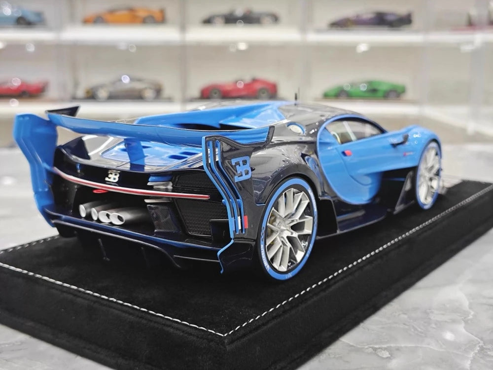 [Henson & Heaven] 1:18 Bugatti 2015 Vision Gran Turismo Blue Model Car Resin