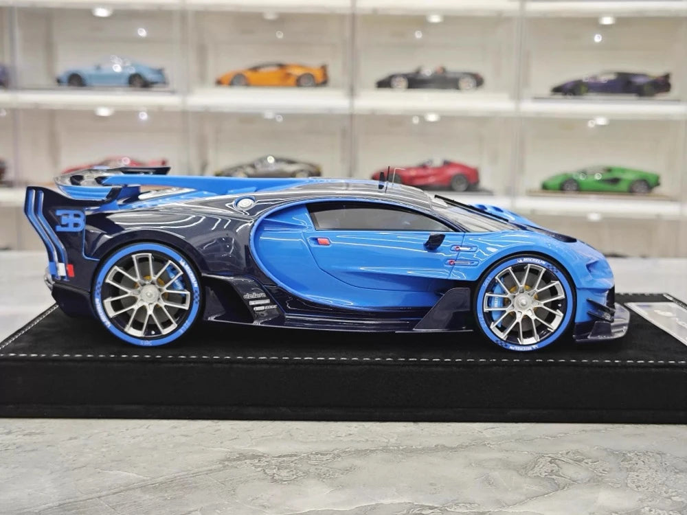 [Henson & Heaven] 1:18 Bugatti 2015 Vision Gran Turismo Blue Model Car Resin
