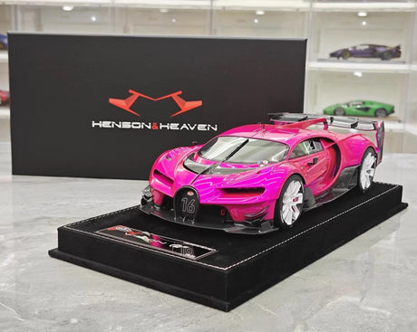 [Henson & Heaven] 1:18 Bugatti 2015 Vision Gran Turismo Purple Model Car Resin