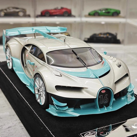 [Henson & Heaven] 1:18 Bugatti 2015 Vision Gran Turismo Silver Model Car Resin