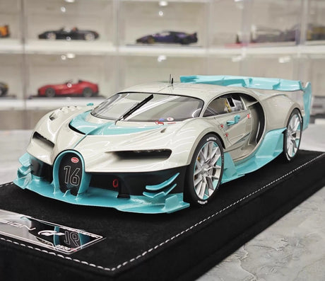[Henson & Heaven] 1:18 Bugatti 2015 Vision Gran Turismo Silver Model Car Resin