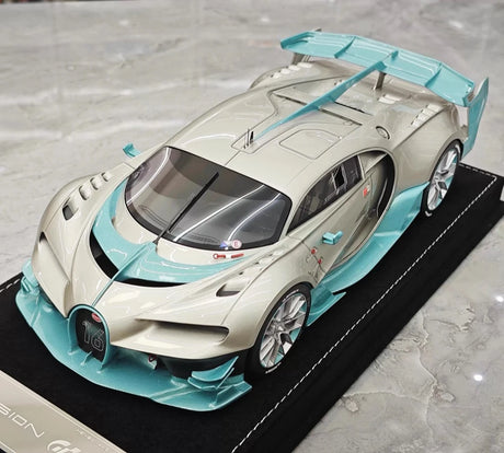 [Henson & Heaven] 1:18 Bugatti 2015 Vision Gran Turismo Silver Model Car Resin