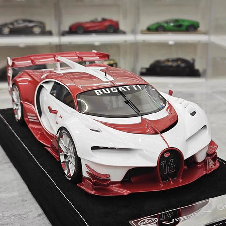 [Henson & Heaven] 1:18 Bugatti 2015 Vision Gran Turismo White & Red Model Car Resin