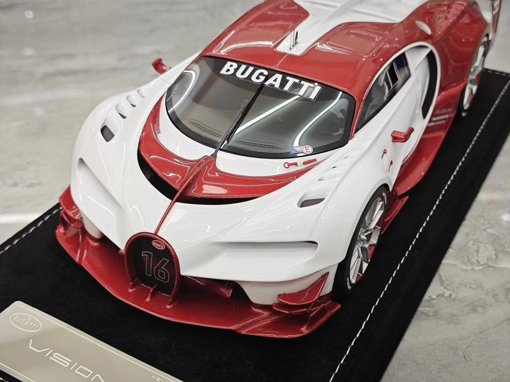 [Henson & Heaven] 1:18 Bugatti 2015 Vision Gran Turismo bianco & rosso modellino di auto resina