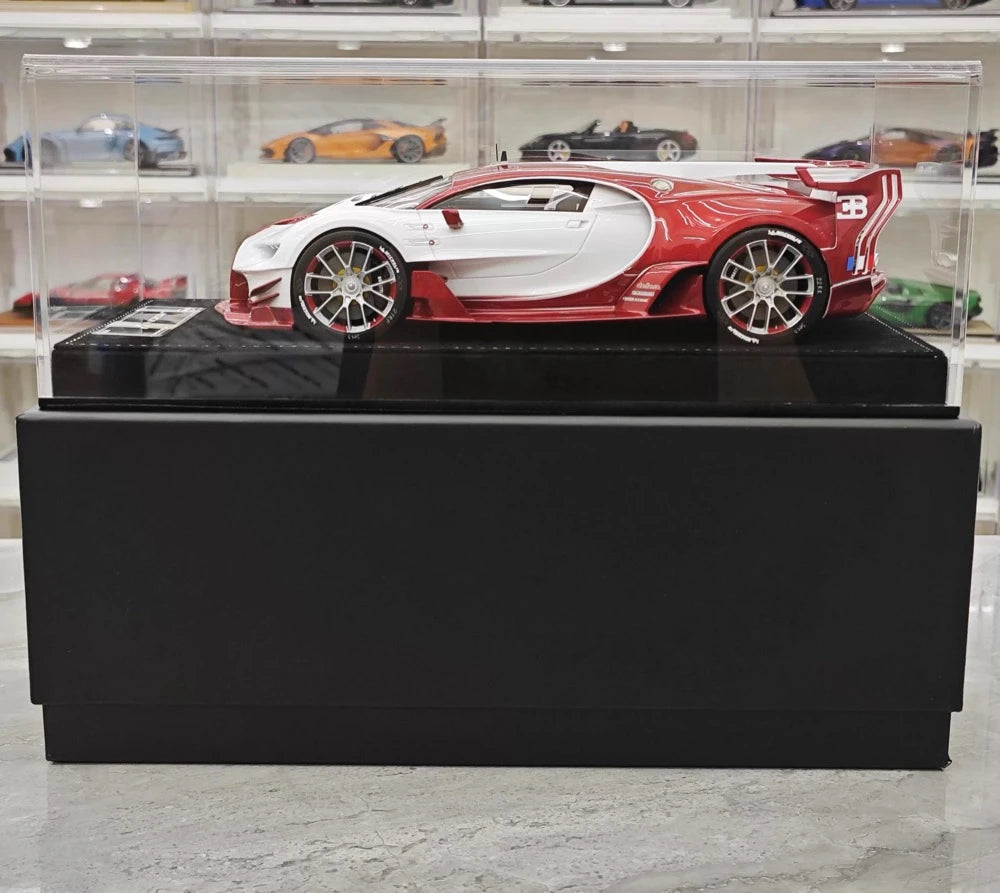 [Henson & Heaven] 1:18 Bugatti 2015 Vision Gran Turismo bianco & rosso modellino di auto resina