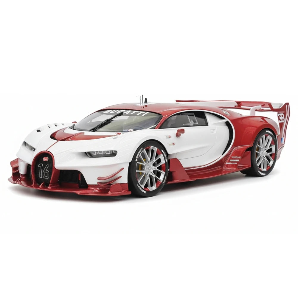 [Henson & Heaven] 1:18 Bugatti 2015 Vision Gran Turismo wit & rood modelauto Hars