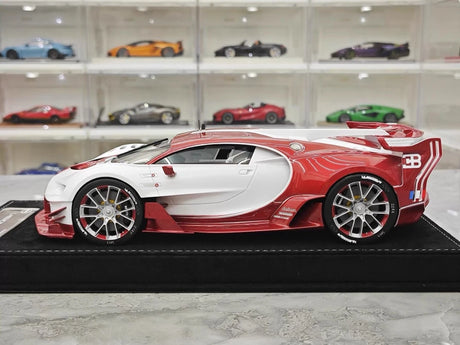[Henson & Heaven] 1:18 Bugatti 2015 Vision Gran Turismo White & Red Model Car Resin