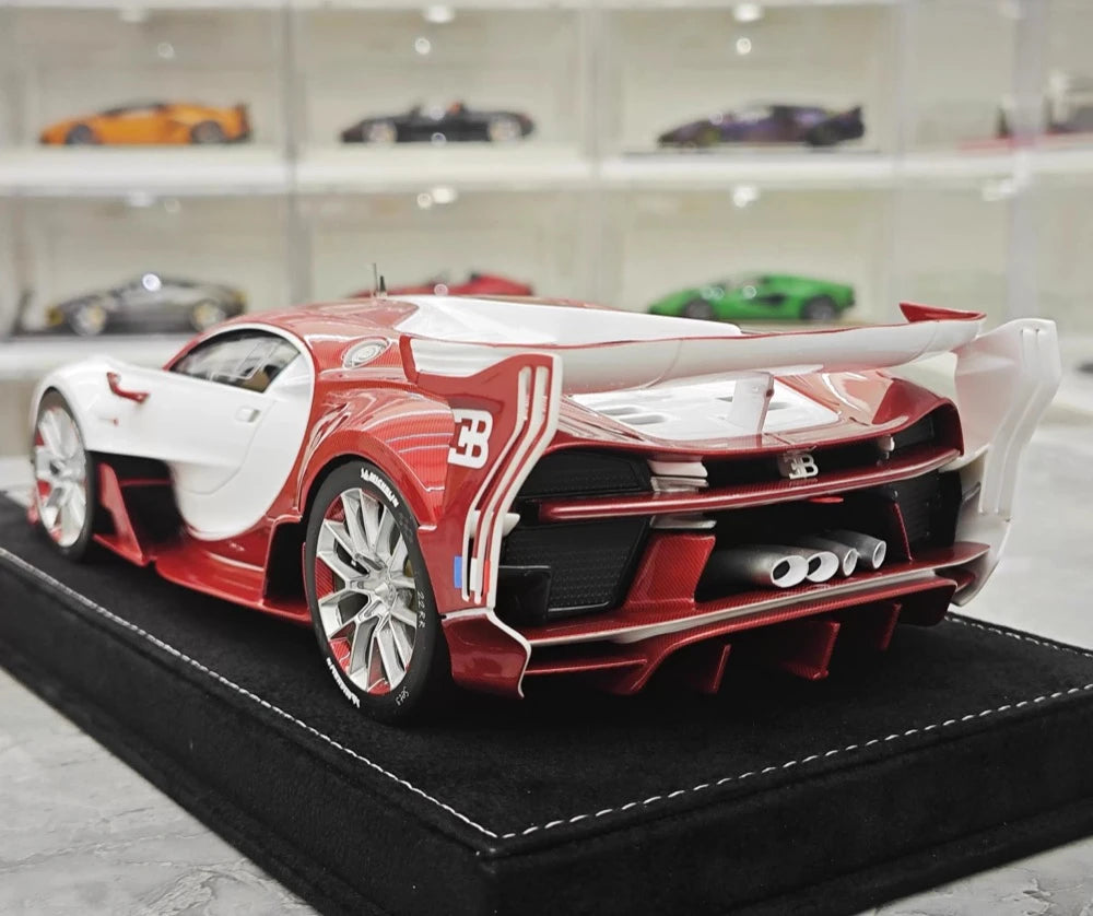 [Henson & Heaven] 1:18 Bugatti 2015 Vision Gran Turismo bianco & rosso modellino di auto resina