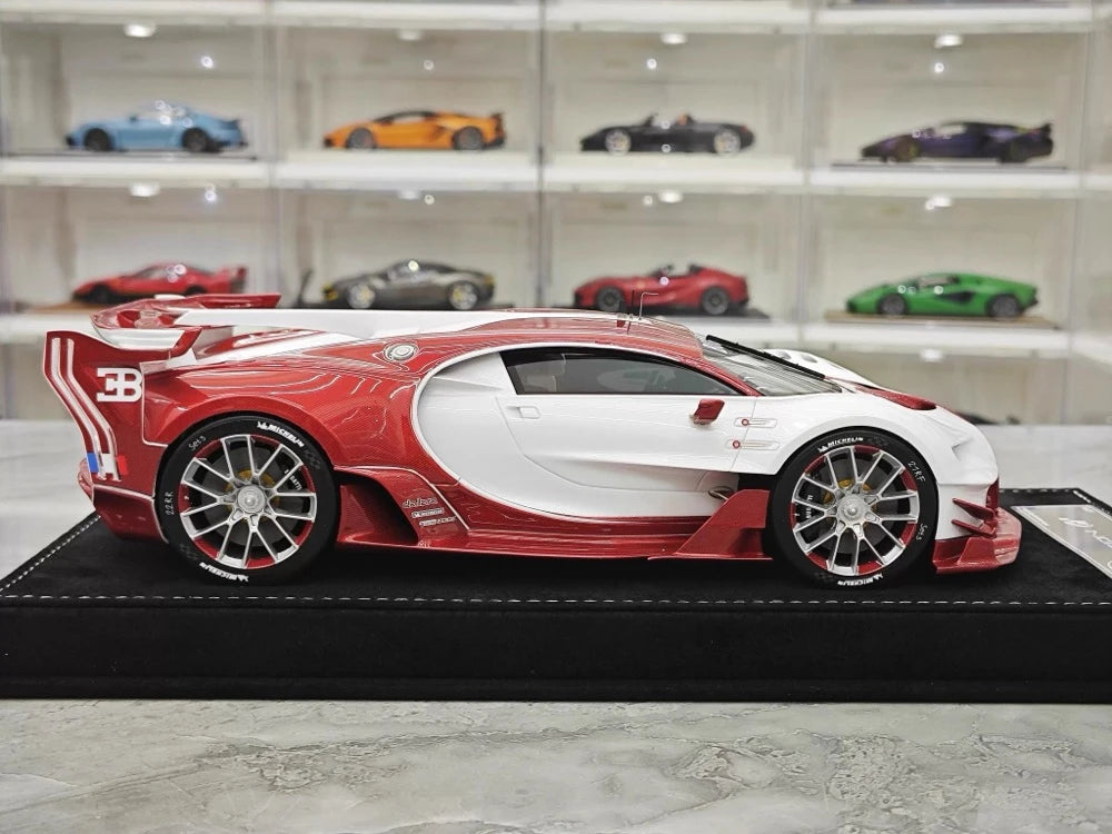 [Henson & Heaven] 1:18 Bugatti 2015 Vision Gran Turismo bianco & rosso modellino di auto resina