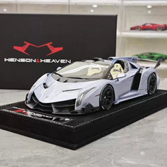 [Henson & Heaven] 1:18 Lamborghini 2014 Veneno Roadster Blue Model Car Resin