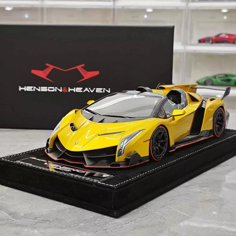 [Henson & Heaven] 1:18 Lamborghini 2014 Veneno Roadster Electroplated goud modelauto Hars
