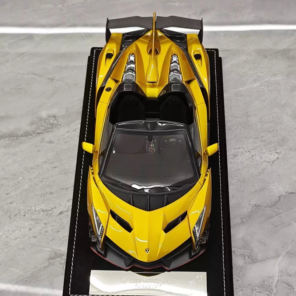 [Henson & Heaven] 1:18 Lamborghini 2014 Veneno Roadster Electroplated kulta pienoismalli Hartsi