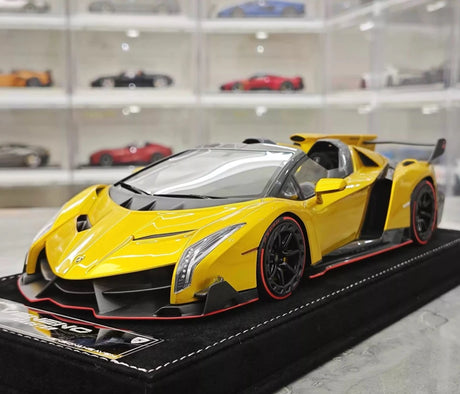 [Henson & Heaven] 1:18 Lamborghini 2014 Veneno Roadster Electroplated goud modelauto Hars