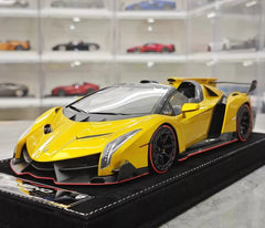 [Henson & Heaven] 1:18 Lamborghini 2014 Veneno Roadster Electroplated Gold Model Car Resin