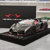 [Henson & Heaven] 1:18 Lamborghini 2014 Veneno Roadster Glossy Black Model Car Resin