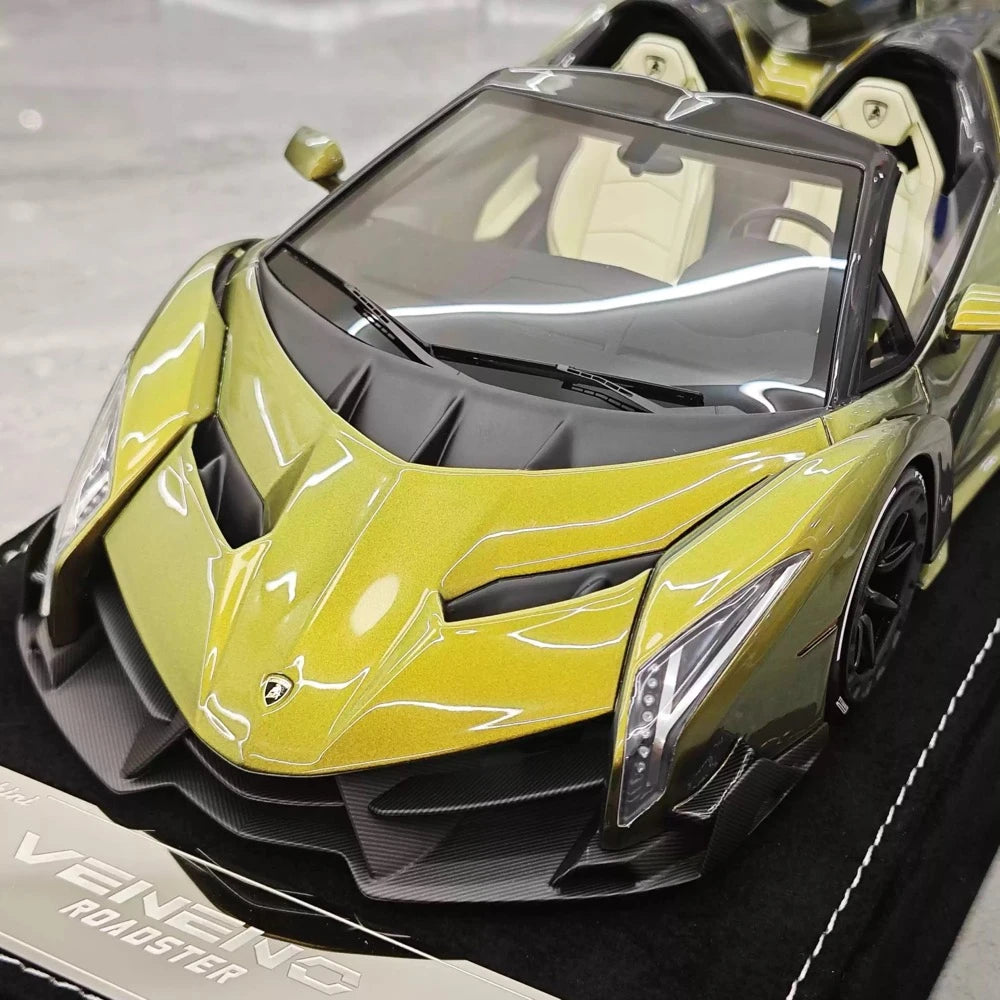 [Henson & Heaven] 1:18 Lamborghini 2014 Veneno Roadster Gradient Green Model Car Resin