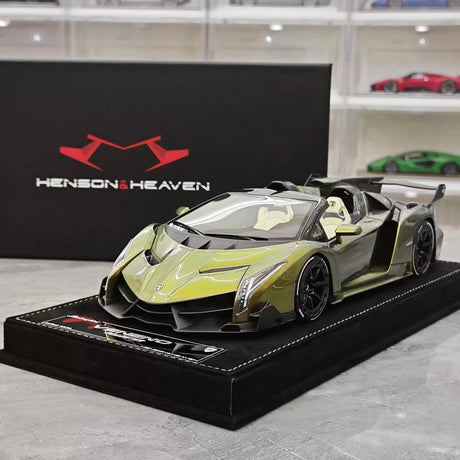 [Henson & Heaven] 1:18 Lamborghini 2014 Veneno Roadster Gradient groen modelauto Hars