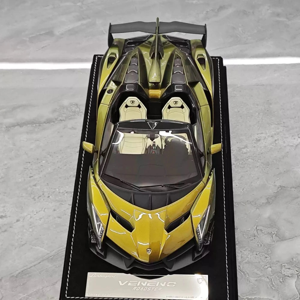[Henson & Heaven] 1:18 Lamborghini 2014 Veneno Roadster Gradient Green Model Car Resin