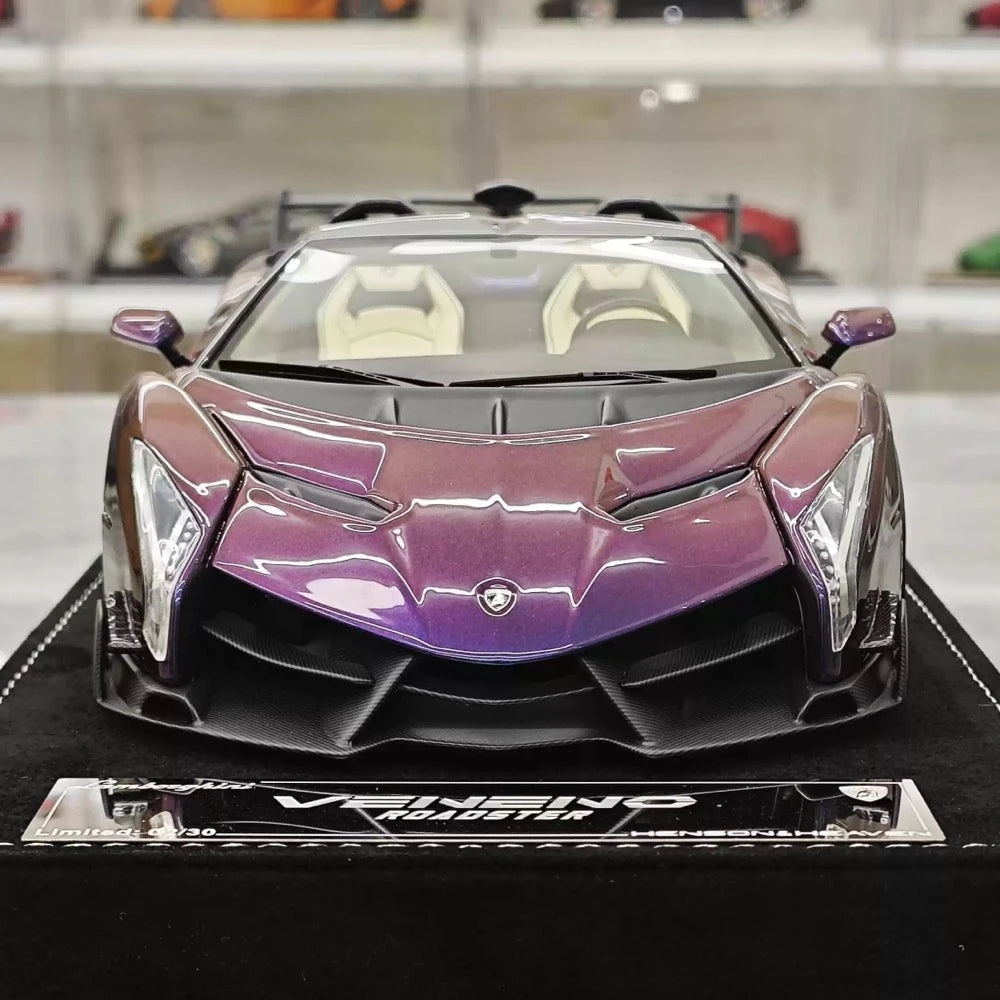 [Henson & Heaven] 1:18 Lamborghini 2014 Veneno Roadster Gradient paars modelauto Hars