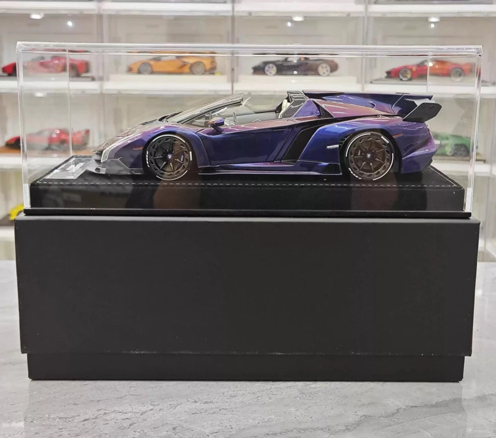 [Henson & Heaven] 1:18 Lamborghini 2014 Veneno Roadster Gradient Purple Model Car Resin