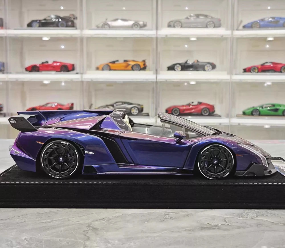 [Henson & Heaven] 1:18 Lamborghini 2014 Veneno Roadster Gradient Purple Model Car Resin