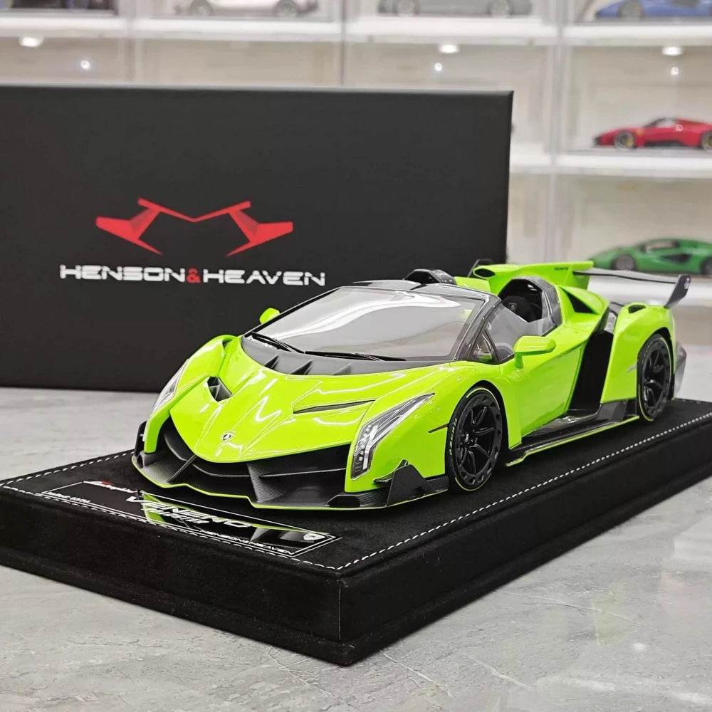 [Henson & Heaven] 1:18 Lamborghini 2014 Veneno Roadster Green Model Car Resin