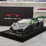 [Henson & Heaven] 1:18 Lamborghini 2014 Veneno Roadster Matte Black Model Car Resin