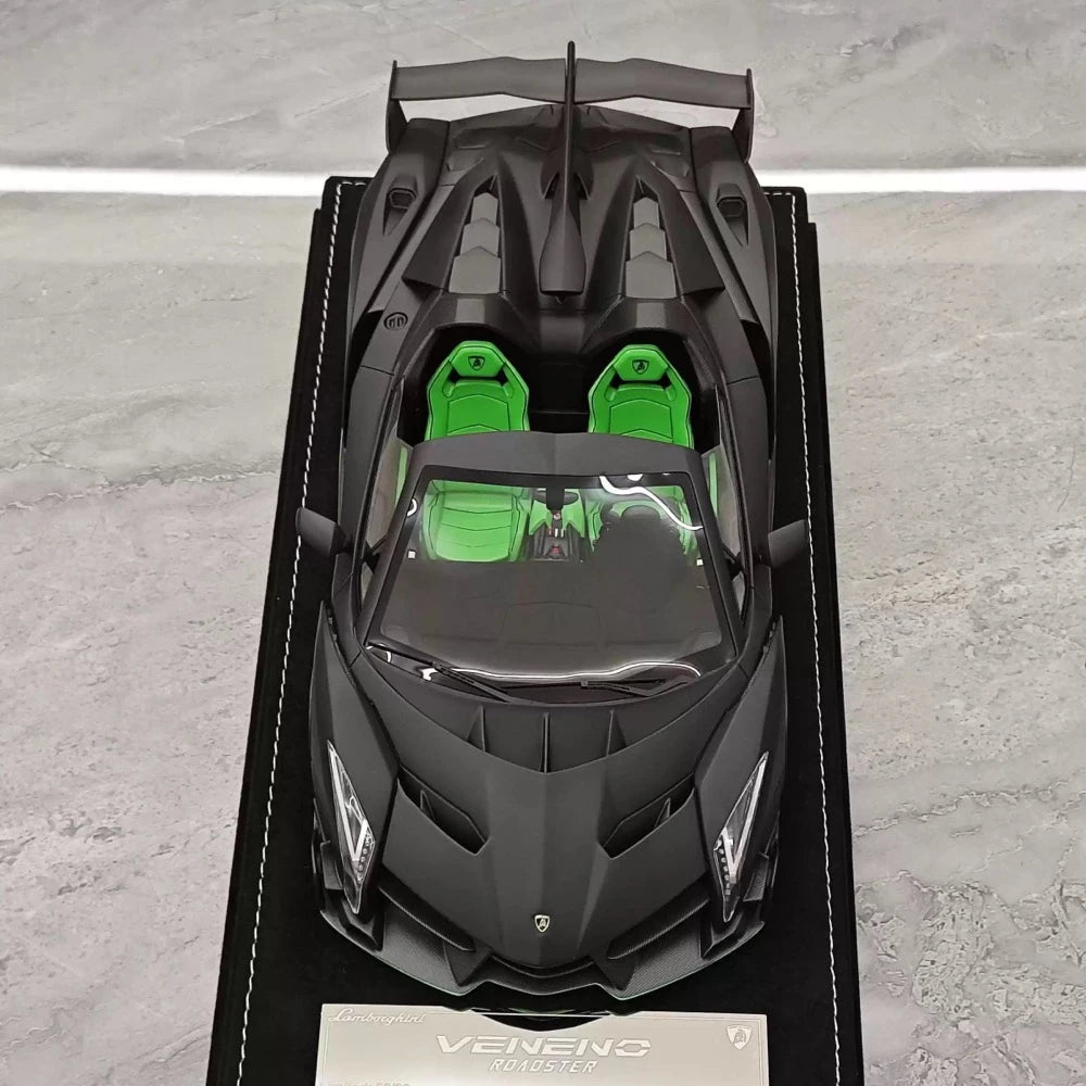 [Henson & Heaven] 1:18 Lamborghini 2014 Veneno Roadster Matte Black Model Car Resin