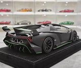 [Henson & Heaven] 1:18 Lamborghini 2014 Veneno Roadster Matte Black Model Car Resin