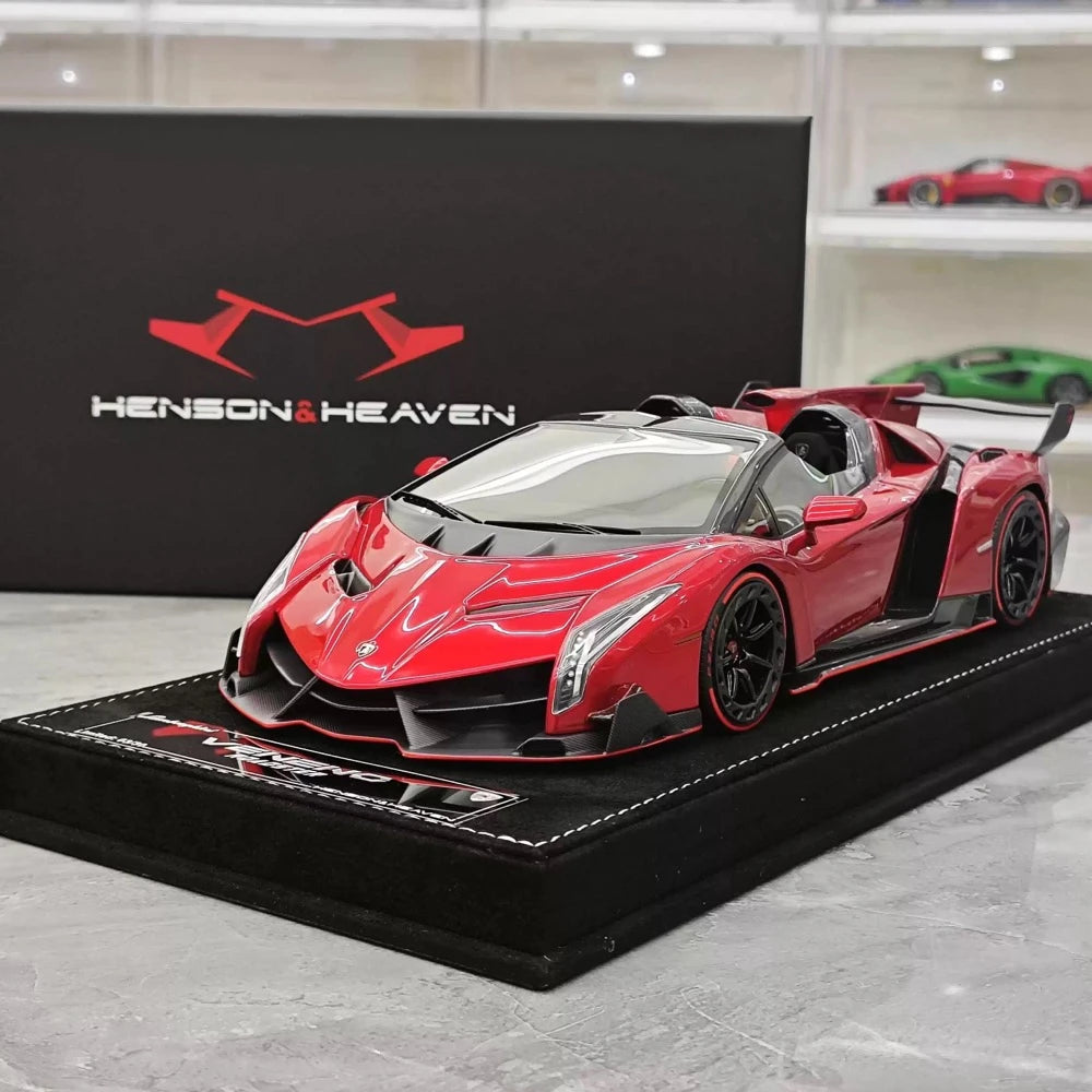 [Henson & Heaven] 1:18 Lamborghini 2014 Veneno Roadster Red Model Car Resin