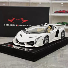 [Henson & Heaven] 1:18 Lamborghini 2014 Veneno Roadster White Model Car Resin