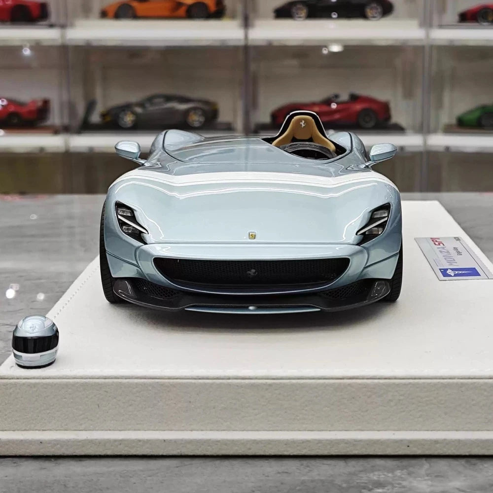 [Hermes Collection] 1:18 Ferrari 2019 Monza SP1 Ice Blue Model Car Resin