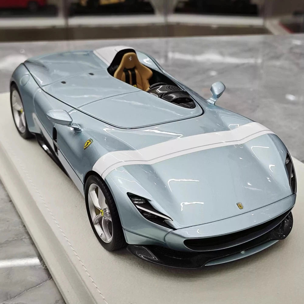 [Hermes Collection] 1:18 Ferrari 2019 Monza SP1 Ice Blue Model Car Resin
