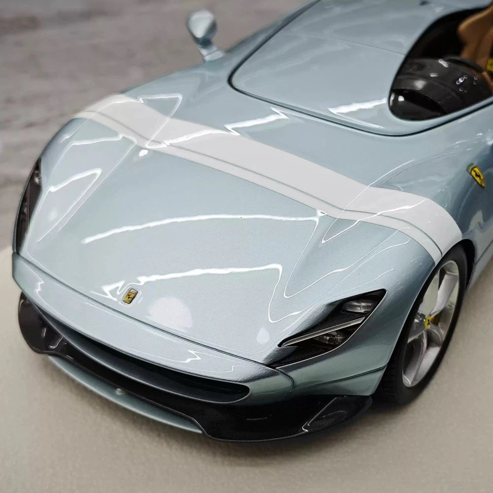 [Hermes Collection] 1:18 Ferrari 2019 Monza SP1 Ice Blue Model Car Resin