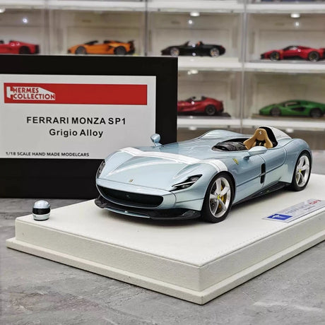 [Hermes Collection] 1:18 Ferrari 2019 Monza SP1 Ice sininen pienoismalli Hartsi